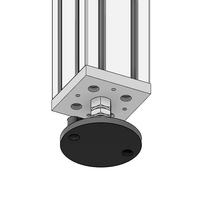 30-M16D100-1 MODULAR SOLUTIONS PLASTIC FOOT<BR>100MM PAD, M16 THREAD W/ JAM NUT